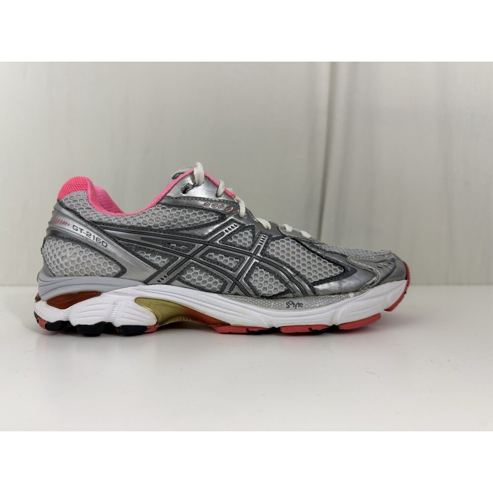 Asics GT-2160 Womens Sz 9.5 Running Shoes Metallic Silver Pink Retro-Tech Y2K - Picture 4 of 11